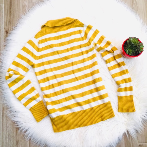 Fossil Mustard Yellow Stripe Sweater Size M - Picture 2 of 4